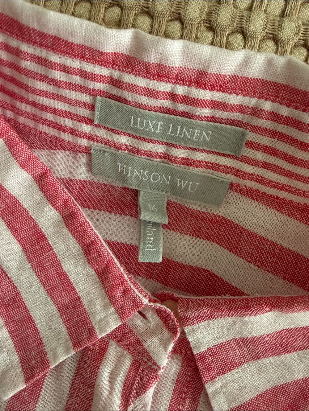 Linen Women’s Skirt in Red and White Stripe